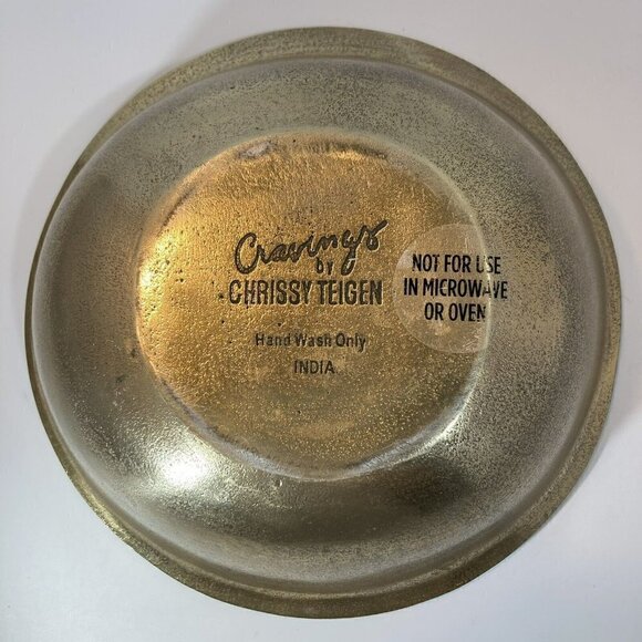 Cravings by Chrissy Teagan Hand Crafted Aluminum Gold Tone Serving Serving Bowl - Picture 6 of 8